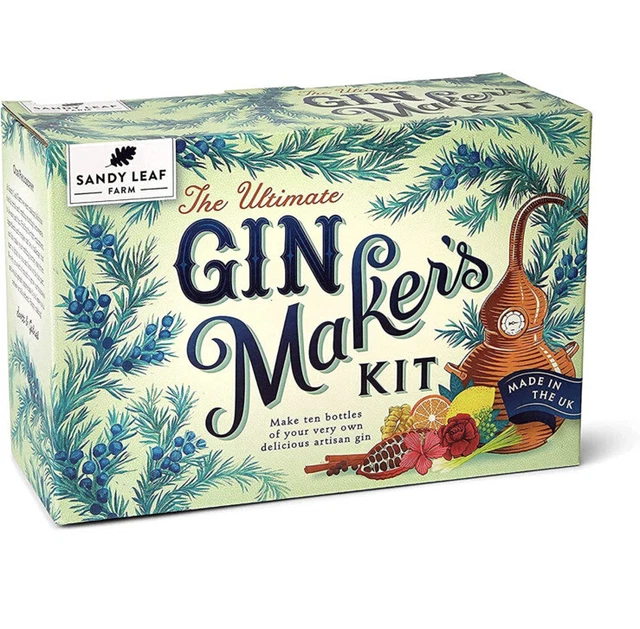 Kit de fabricación de ginebra Sandy Leaf Farm - juego de 10 botellas de ginebra con rosa y cítricos