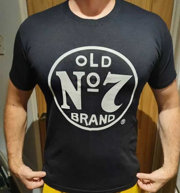 OFFICIAL JACK DANIELS OLD No. 7 CIRCLE BLACK & WHITE T SHIRT from 2013