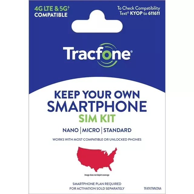 Tracfone Keep Your Own Phone Prepaid SIM Kit | 3-in-1 CDMA Sim Card-Free Shiping