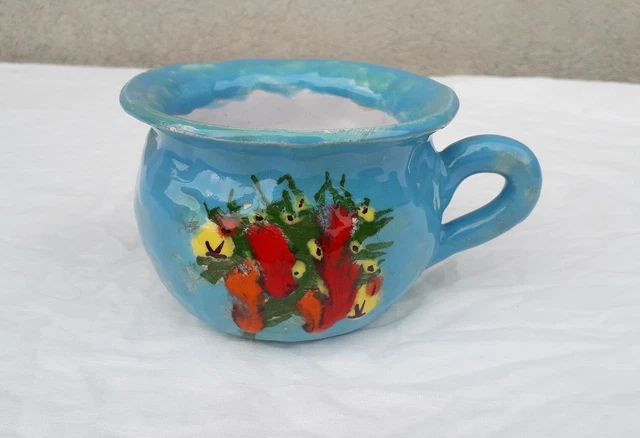 Ancien pot ou tasse en  céramique signé Zingaro / Déco Vintage