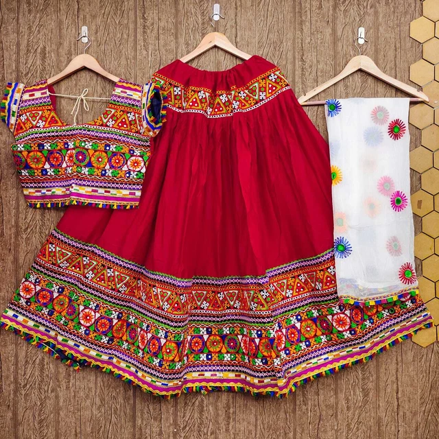 Set Chaniya Choli dupatta navratri Dandiya Garba gujarati indiano abito donna