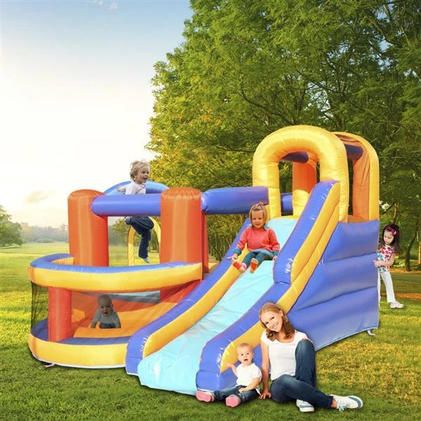 Kids Inflatable Castle Bounce House Large Slide Water Pool Jumping Area w/Balls Kids Inflatable Castle Bounce House Large Slide Water Pool Jumping Area w/Balls