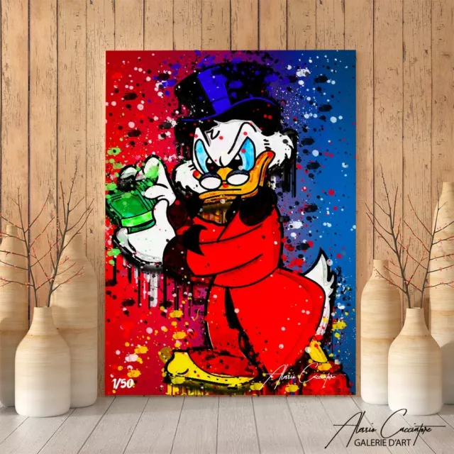 Donald Duck Painting, Pop Art canvas, Donald Duck Art, Canvas wall art framed