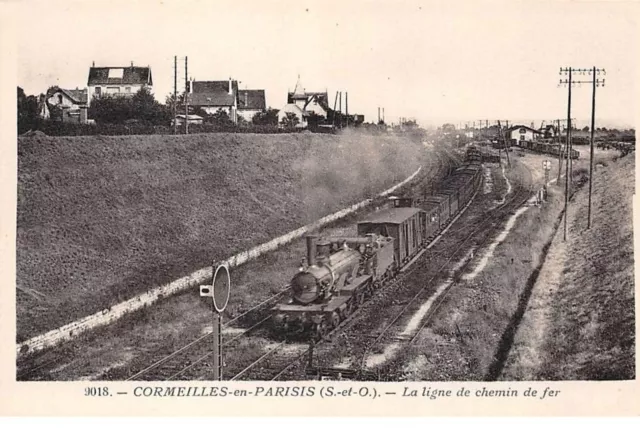 95 - n°150982 - cormeilles-en-parisis - la ligne de chemin de fer - train