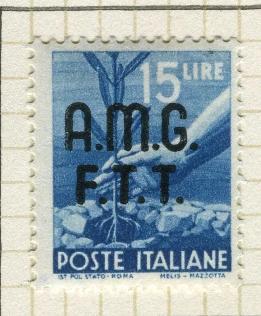 ITALY VENEZIA GIULIA; 1947 early AMG FTT Optd. Mint hinged 15L. value