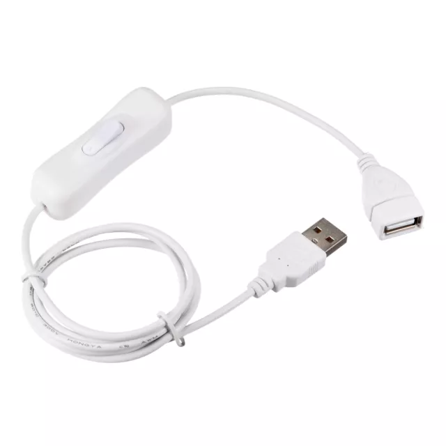 USB Câble ON/Off Interrupteur Mâle à Female 1M Blanc pour LED Bureau Bande Set3