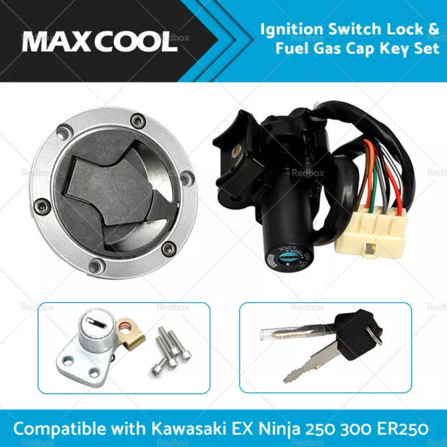 Ignition Switch Lock Gas Cap Lock Key Set Suitable For Kawasaki EX250 Ninja 250