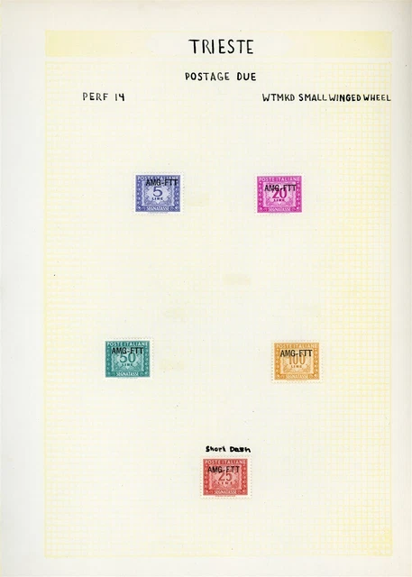 AMG-FTT TRIESTE Album Page Lot #38 - POSTAGE DUES VARIETIES - SEE SCAN - $$$