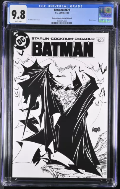 Batman #423 Cgc 9.8 Spectral Bd Édition B Croquis Housse Variante Mcfarlane