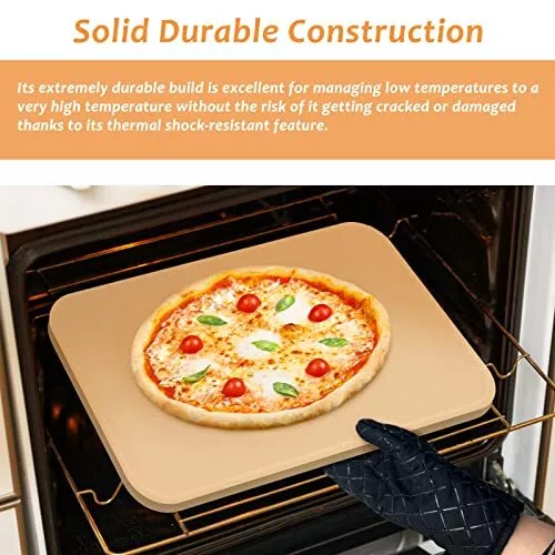 Pizza Stone for Oven and Grill with Pizza Steel Paddle Baking Stone for Pizza