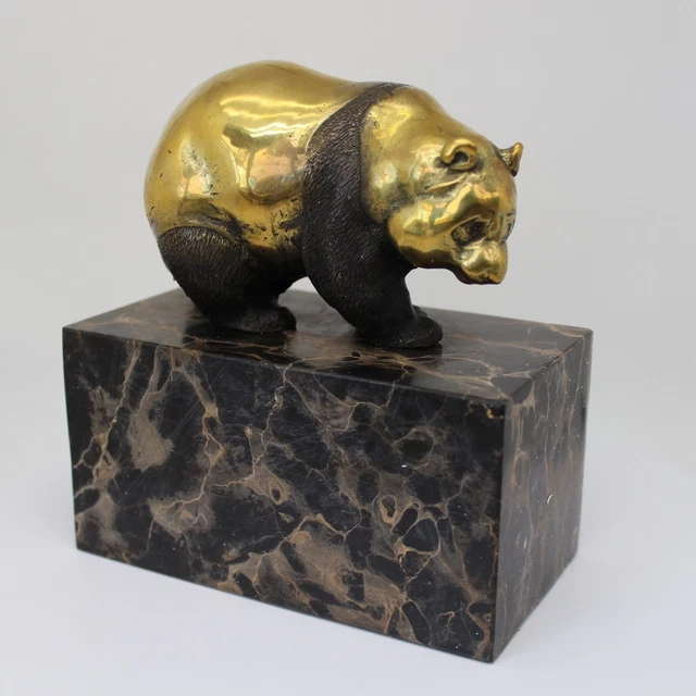 Statue Ours En Bronze Massif - Style Art Déco/Art Nouveau - 22x14x8 Cm - Environ 2.7 Kg