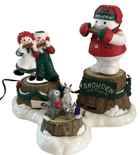 VTG Christmas Snowden Raggedy Ann Holiday Jamboree Music Box Animated 90s