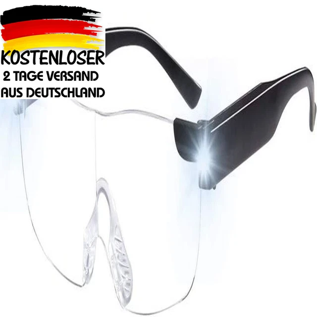 OuShiun Lupenbrille mit LED Licht USB Schwarz(2.0x Vergrößerung)