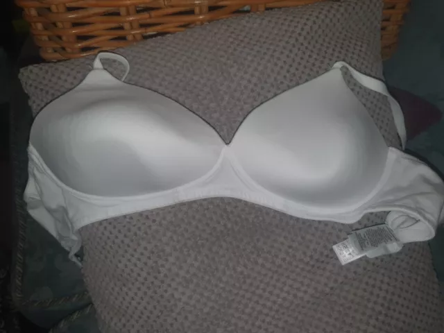 LADIES USED UNDERWIRE Bra Size 40D Sorbet White And Terquoise See Through  £3.50 - PicClick UK