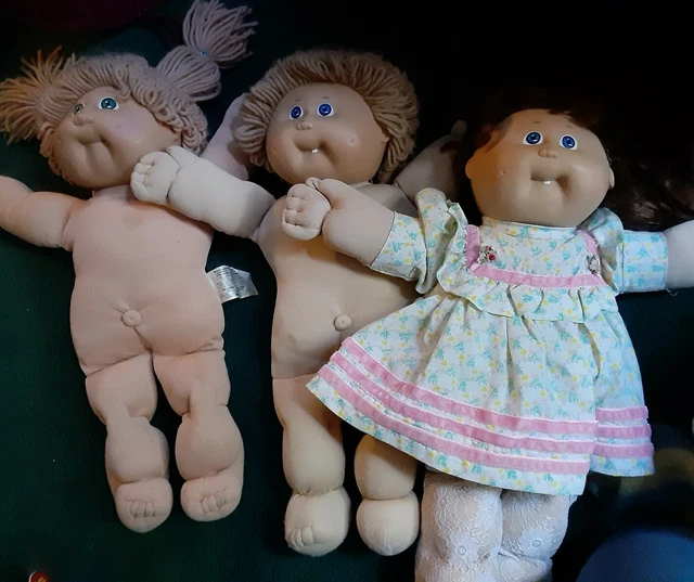 LOT OF 3 Cabbage Patch Dolls Corn Silk Vintage 1978 1982 1983