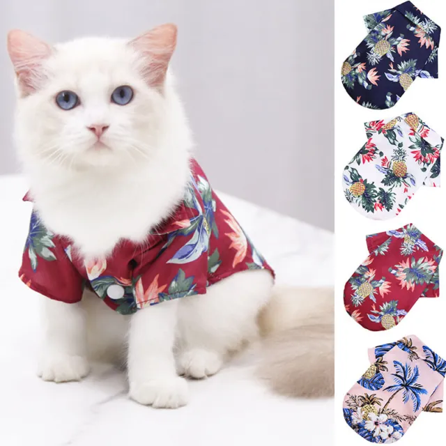 Pet Puppy Summer Hawaii Beach Shirt Kitten Cat Dog Vest T-Shirt Clothes Apparel