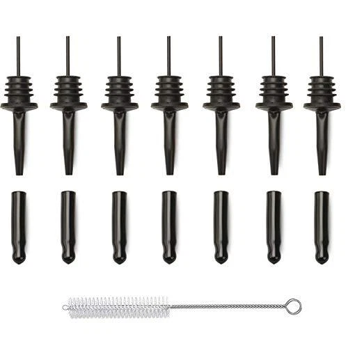 Pour Spouts for Liquor Bottles Black Speed Pour Black Pour Spout set 7+7