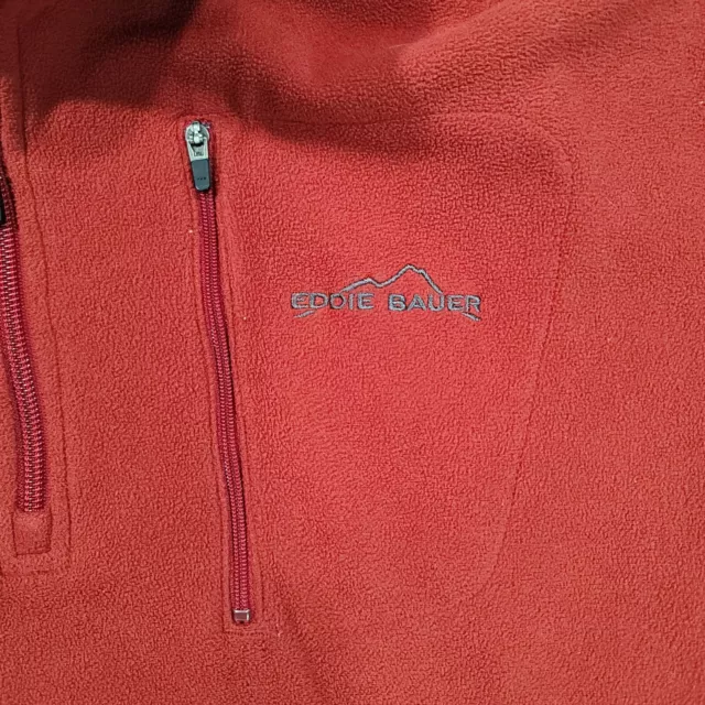 EDDIE BAUER LONG Sleeve Mens 1/4 Zip Pullover Sweater Adult XL Red ...