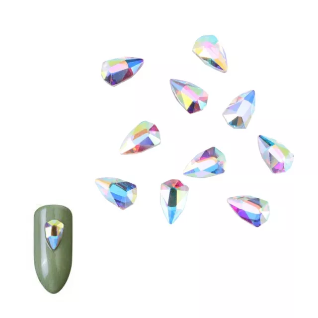 10 piezas de imitación cristal arte en uñas gemas espalda plana arte en uñas pedrería