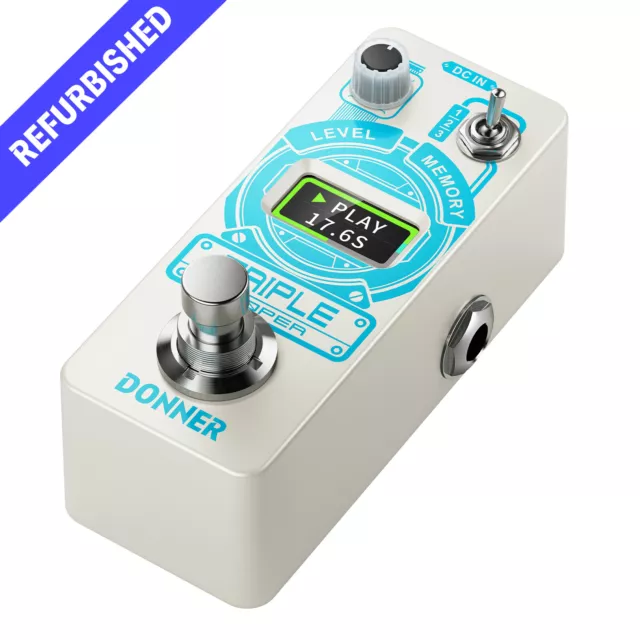 Donner Triple Looper Gitarreneffektpedal,Loop Pedal mit Zeitfortschrittsanzeige