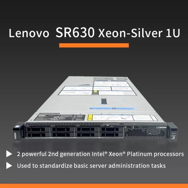 Lenovo ThinkSystem SR630 1U Server +Silver 4208 *2+64GB +300GB SAS *2+550W PSU*2