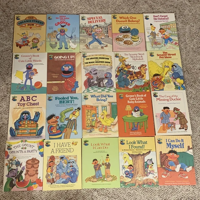 Sesame Street Book Club Lot of 20 Vintage Classic Books Big Bird Grover Cookie