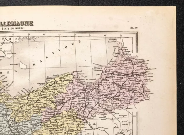 1884 - Carte de l'Empire d'Allemagne : Prusse et autres états du nord - Migeon 3