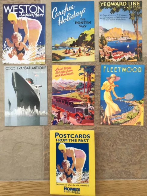 Postcards from the Past - Set of 6 from BBC Homes and Antiques Magazine - unused