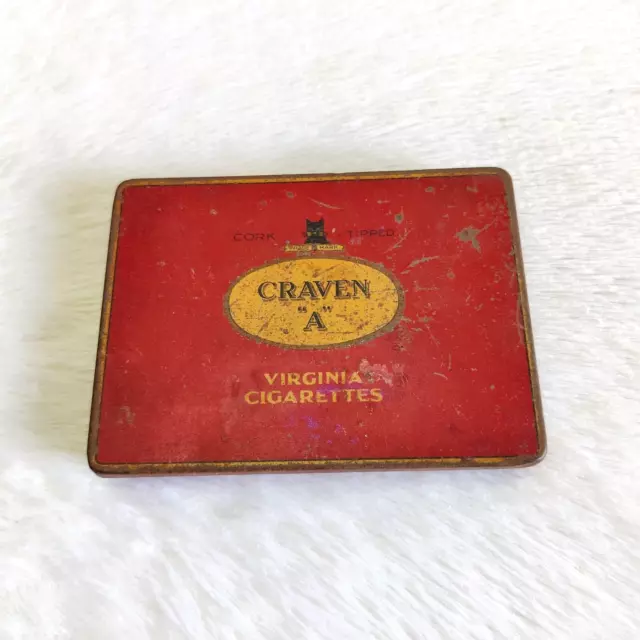 Vintage Carreras Ltd Craven A Virginia Cigarette Tin Box England CG338