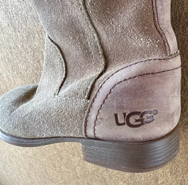 UGG Australia Suede Leather Boots Kid’s Size 13 Morgan Brown 1005133K 2