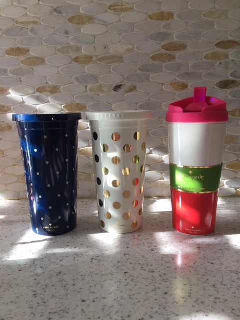 3 Kate Spade Thermal Travel Mug 16oz Hot Cold Cup Coffee Tea Tumblers Insulated