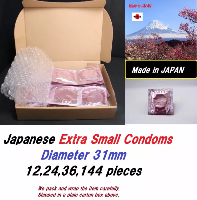 2,6,12,24,36 pcs Japan Extra Small XS Width 49mm Dia 31mm Tighter Fit Condoms