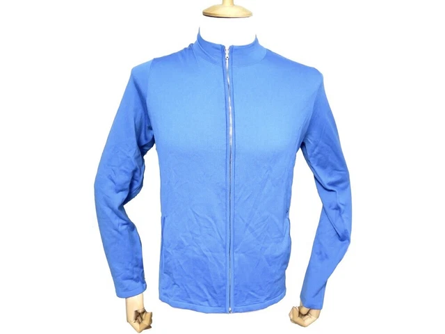 Neuf Gilet Zippe Montre Rolex M 48 Laine Bleu + Sac Cabas Logo Wool Sweater New