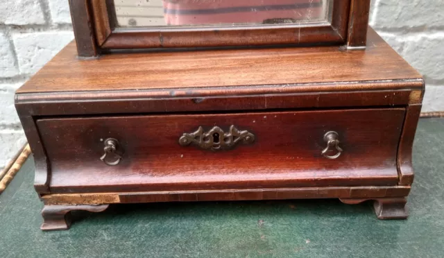 Small Georgian Mahogany Dressing Mirror In Need Of Some Restoration 2