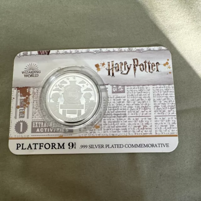 Official Harry Potter Gifts Platform 9 3/4 Ltd Edition Collectable Silver Coin