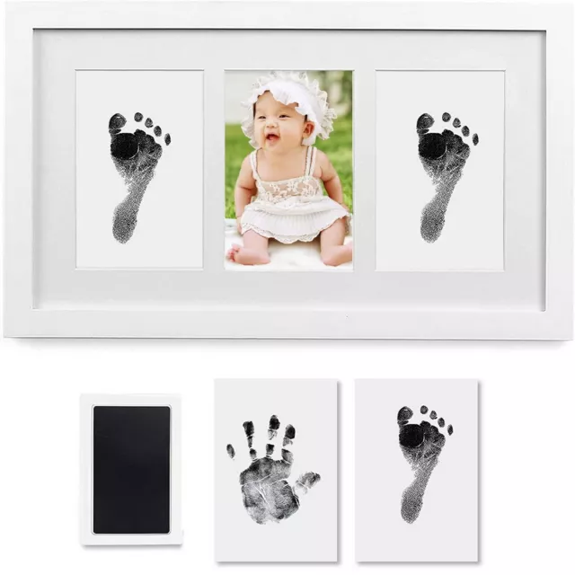 Baby Inkpad Handprint Footprint Hand Foot Print Keepsake Wood Photo Frame Kit