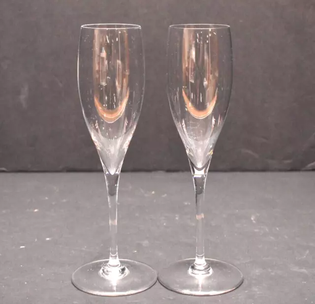 Set 2 Baccarat Crystal France St Remy Champagne Flutes Glasses Beautiful