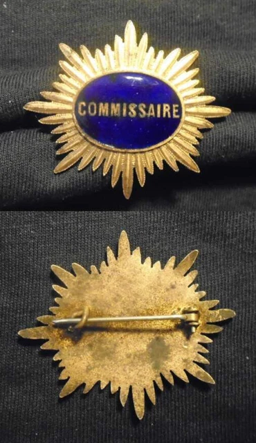 Broche Insigne De Fonction Ancien - Commissaire - Laiton émaillé Multicolore - Bon état