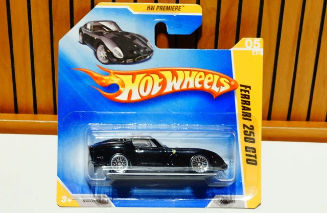 Hot Wheels 2009 Ferrari 250 GTO Diecast Car | Black, 05/42 In Series, With Flashing Light Feature