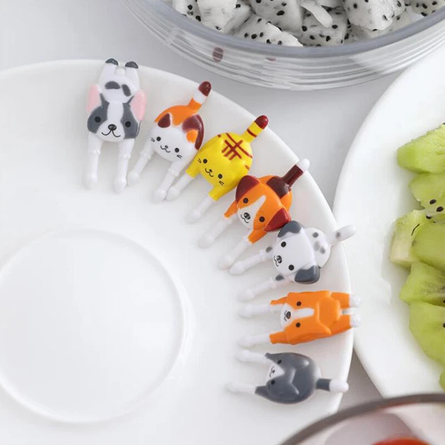 7Pcs Cute Mini Animal Cartoon Fruit Forks Lunch Bento Accessories Party Decor ba