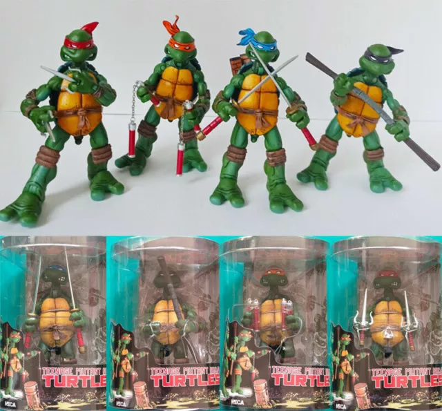 4 PCS NECA Teenage Mutant Ninja Turtles Color Headband Action Figures Model Toys