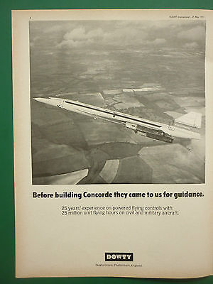 5/1971 PUB INTERTECHNIQUE AIRCRAFT EQUIPEMENT SUPERSONIQUE CONCORDE FRENCH AD 