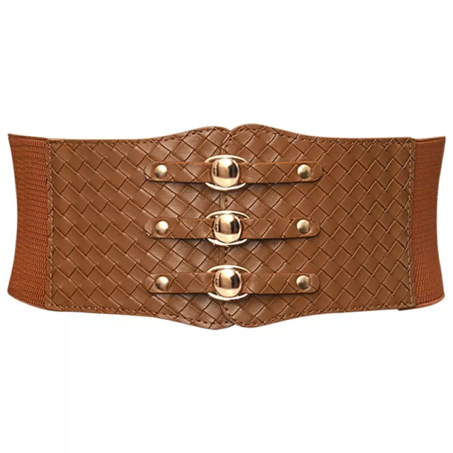 Ceintures Corset Larges Élastiques En Cuir Pu Pour Femmes Grande Taille # Au 》