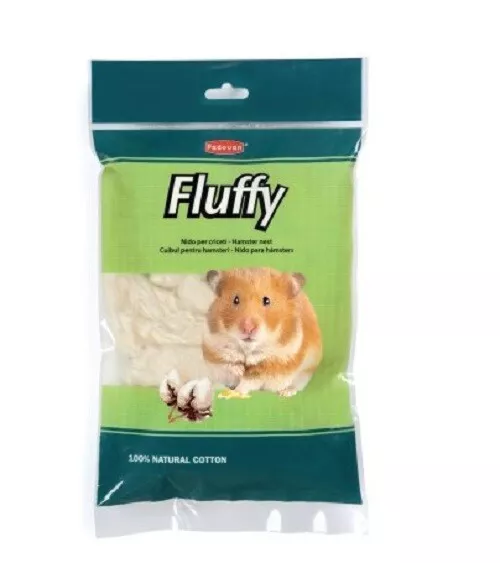 Fibra in cotone naturale per nido criceto criceti roditore topo topolino Fluffy