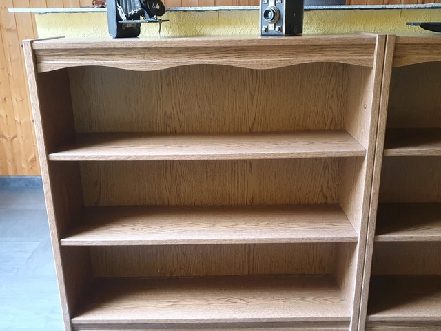 4 x Bücherregal mit 3 Fächern - Eiche furniert - Wandregal Holzregal