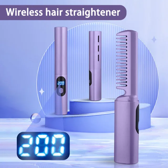 LCD Hair Straightening Brush Comb Electric Hair Care LCD Comb Tool Heat Ceramic 2