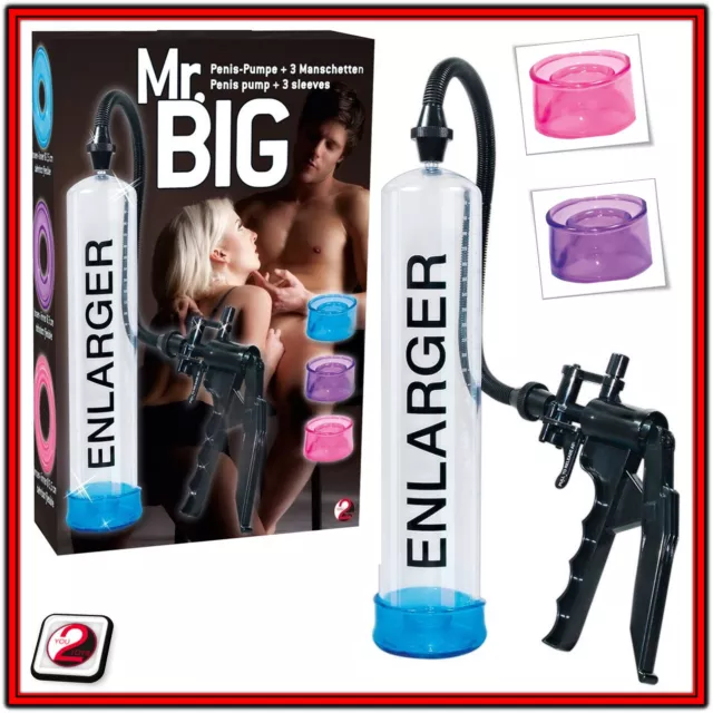 Sex Toys Sviluppatore pene a pompa Uomo Mr. Big Penis Pump 3 Sleeve Guaine Uomo