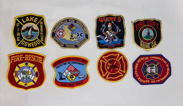 Fire Rescue Patch Collection FIRE DEPARTMENT IN Emergency Rescue Services Uniform Patch Lot (8) £15. ...