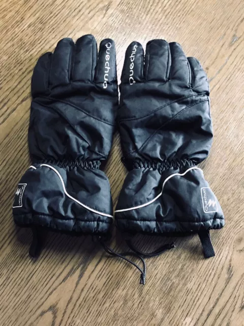 Decathlon Quechua padded gloves - black, size large ladys Ski hiking winter
