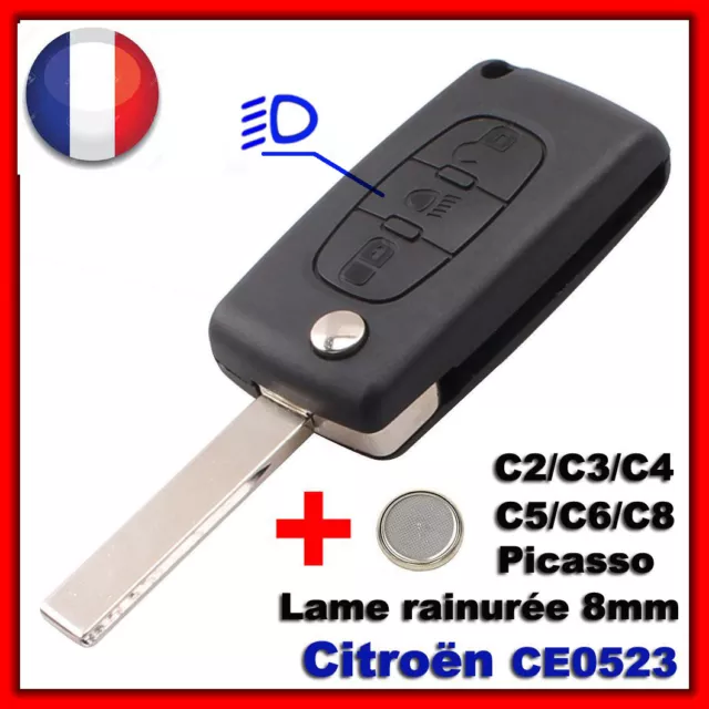 COQUE CLE PLIP Cle Telecommande Compatible Citroen C1 C2 C3 C4 C5 C8 Sans  Lame EUR 6,95 - PicClick FR